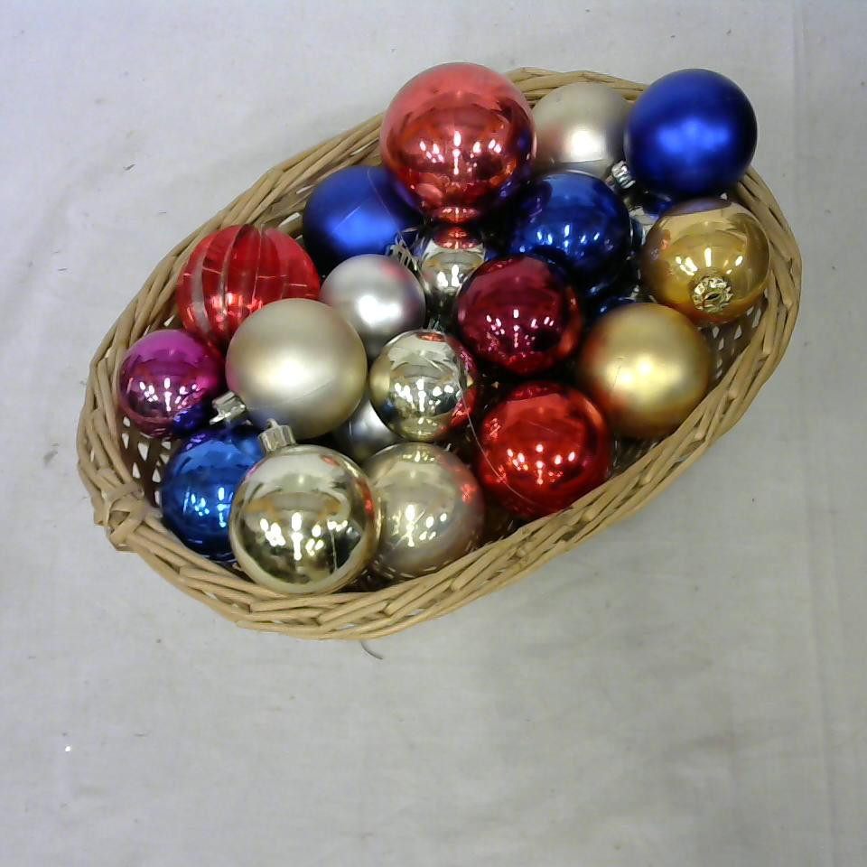 Lot de 12 boules de Noël rondes en verre D6cm - doré