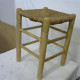 Tabouret en bois et paille 