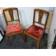 Lot de 2 chaises en bois assise velours rouge