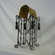 Porte bouteille fer et osier