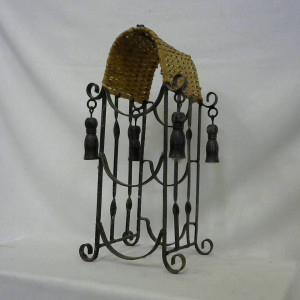 Porte bouteille fer et osier