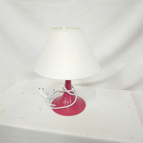 Lampe à poser blanche et rose